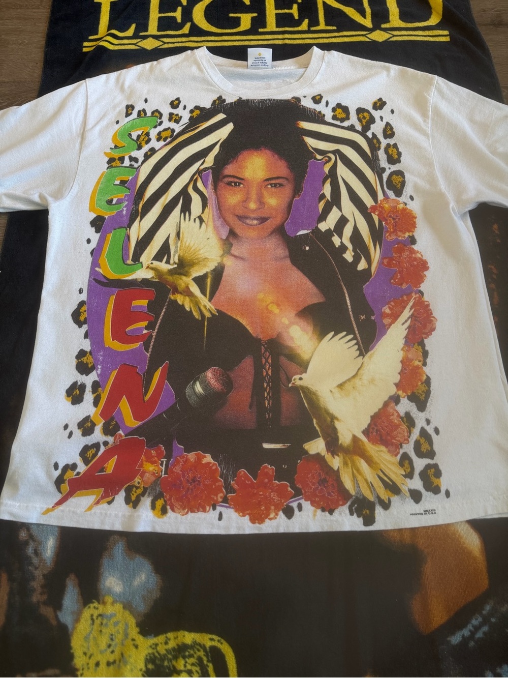 Selena Graphic Girls' Tee - White with Multicolor Print